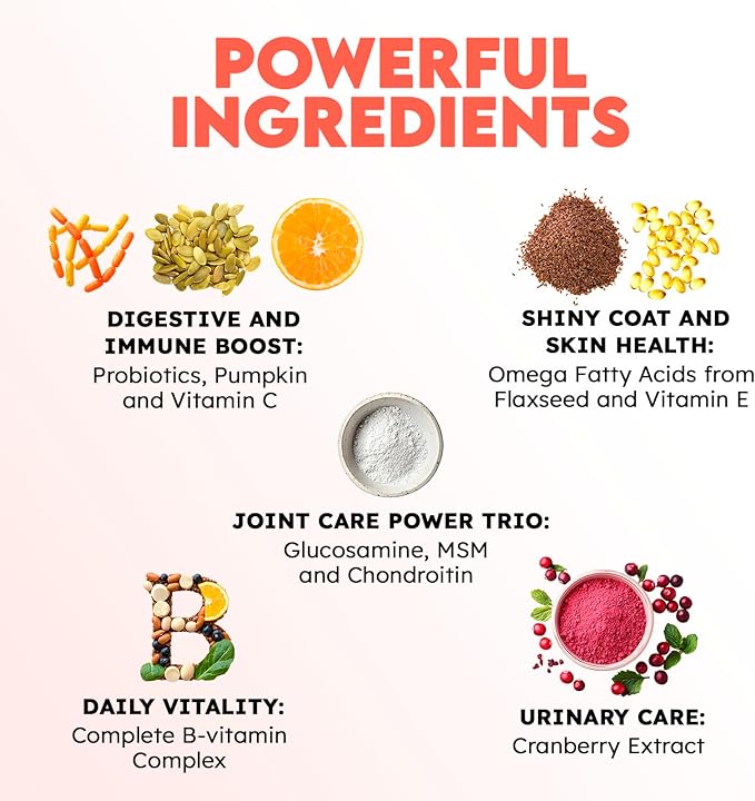 Cat Vitamins for Indoor & Outdoor Pets - 200 Chews - Healthy Cat Treats - Immune, Joint Support, Skin & Digestion - Multivitamin with Omega 3s, Glucosamine & Probiotics