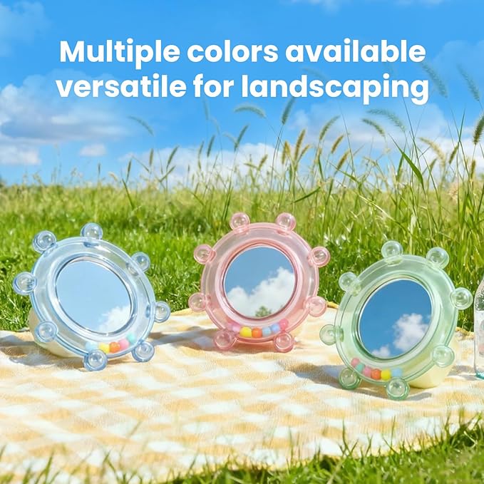 Bird Mirror Toys for Cage,Parakeet Rotating Sound Wheel Toy,Budgie Training Colorful Interactive Chew Toys for Canaries Lovebirds Conures Cockatiels cage Accessories (3, Rondom Color)