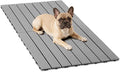 Veehoo Outdoor Flooring Decking for Dog Kennels, 4' x 2' Waterproof Dog Training Platform, Portable Deck for RV, Pet Enclosures,Grey (24 x 12 inches, 4PCS)