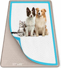 Pee Pad Holder for Dogs, 57" x 40" Silicone Pee Tray Mat Leak-Proof, High Edge, No Spill Pet Pad Holder for Puppy, Cat, Rabbit, Training Pads for Floor Protection, No Pee Pads (Khaki)