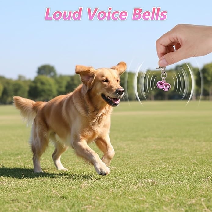 2 PCS Pet Bells for Collar Small Bell for Dog Cat Collar Bells Only Loud Training Pendant Accessories Stainless Steel Collars Charm with Heavy Duty Snap Clips for Dogs Kitty Puppy Pet (Purple)