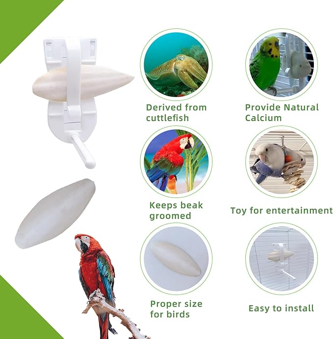 4.3"-4.7" Cuttlebone for Birds,Natural Cuttlefish Bone for Parakeets, Cuddle Bones for Sharp Beak, Premium Bird Calcium Stone for Parrots Budgie Cockatiel,12 Pcs
