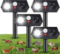 2026 New Racoon Squirrel Sonic Fortress Pro Cat Repellent Outdoor, Solar Ultrasonic Animal Repeller Deer Deterrent with Motion Sensor&Light to Scare Rabbit Skunk Dog Out of Garden Farm Yard(4Pack)