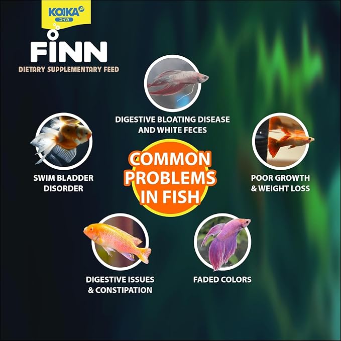 KOIKA FINN Probiotic Fish Food Pellets for Ornamental Fish, 43% Protein with Bacillus Probiotics, Supports Digestion and Immune Health for Daily Feeding (250g, Goldfish - 1.5mm Pellets)