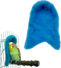 Corner Fleece Bird Blanket Cozy Bird Bed Warmer Parrot House Cage Snuggle Hut Bed Hanging Hammock Toy for Parakeet Cockatiel Conure Pigeon Lovebirds Small Animals Shelter Plush Bedding(Blue/M)
