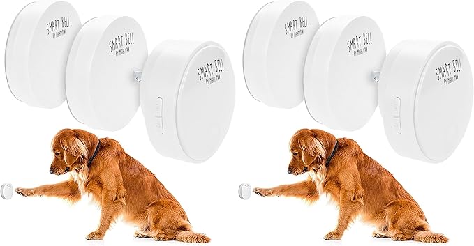 Mighty Paw Smart Bell 2.0 – Potty Training Button for Dogs & Puppies – Train Your Dog to Ring The Bell – Wireless Pet Communication (2 Button Pack) (Pack of 2)