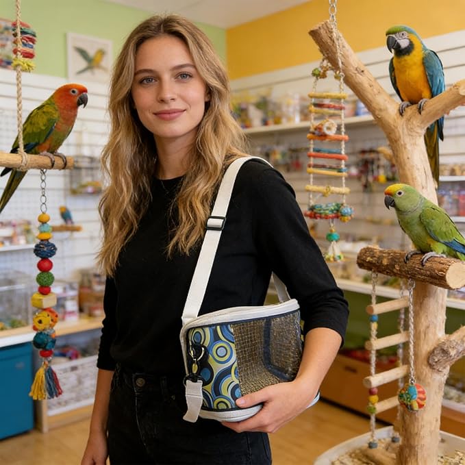 Bird Carrier - Lovebirds Outdoor Carrying Cage, Portable Parrot Travel Habitat with Ventilated Design, Secure Pet Transport Box | for Macaw Conure Budgies Vet Visit Short Trips Moving Homes
