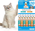Cat Treats Lickable | Grain-Free Tuna & Salmon Cat Treats | Creamy Puree Squeeze Ups with Vitamin E & Taurine, Digestible Formula | 0.5 oz. Each Tube, Seafood Mix Variety | 20 Tubes