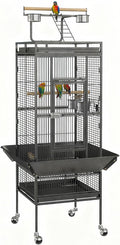 LEMY 61 inch Iron Play Top Bird Cage Large Pet Cage Birdcage with Stand Chinchilla Macaw Cockatiel Cockatoo Finch Parakeet Pet House (61 inch)