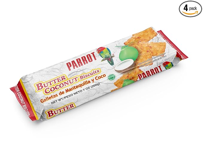 Parrot Butter coconut Biscuits 7oz（Pack of 4）