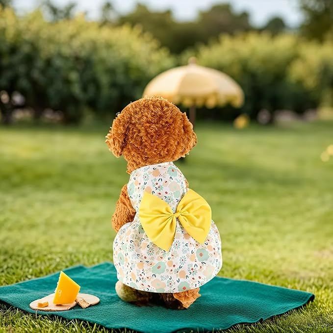 Dog Dress,1PC Dog Dresses with Cute Bowknot,Summer Dogs Clothes Pet Princess Dresses for Chihuahua Yorkies Puppies Cat Outfit