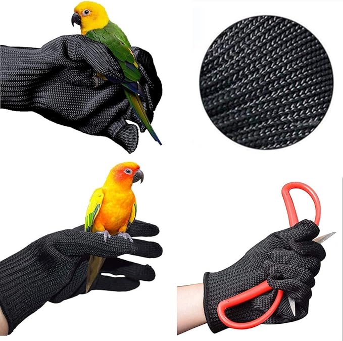 alfyng Bird Training Anti-Bite Gloves, Small Animal Handling Gloves, Chewing Protective Gloves for Small Animal Pet Squirrels Hamster Parrotlets Cockatiels Finch Macaw (1 Pair)