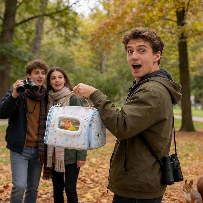 Portable Bird Carrier, Travel Parrot Box, Parrot Transport with Transparent Window, Lightweight Bird Carrier Durable, Pet Accessory with Easy Use, Travel for Parakeet Conure