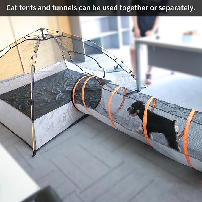 Elevon Cat Enclosures Cat Playpen Indoor Outdoor, Portable Mesh Tunnel