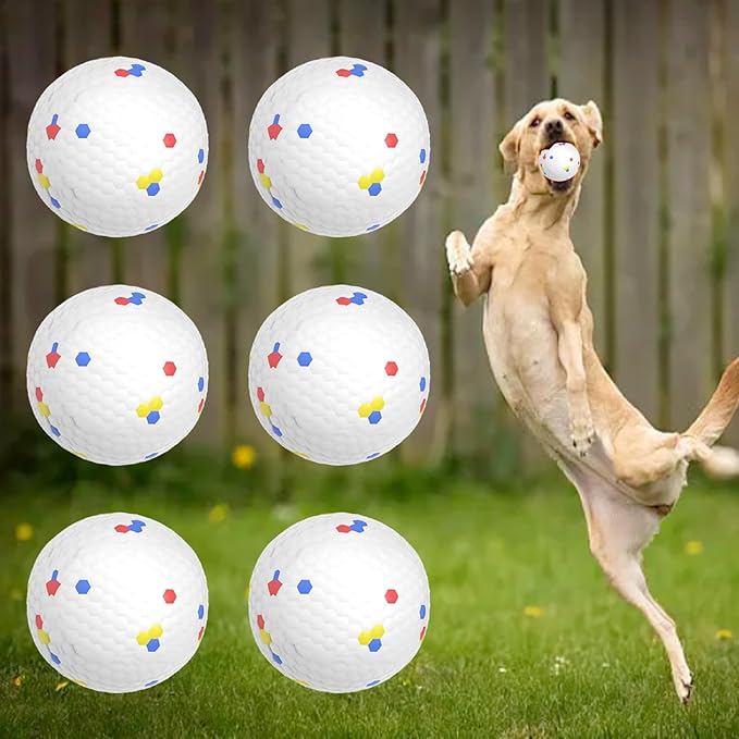 White 2.3 Inch Dog Ball Replacements forAutomatic Ball Launchers -Durable Put MaterialHigh-Bounce, Machine Washable -6-PCS (White, 2.3inch)