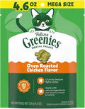 Greenies Cat Treats, Feline Veterinarian-Recommended Adult Natural Dental Cat Treats, Oven Roasted Chicken Flavor, 4.6 oz. Pouch
