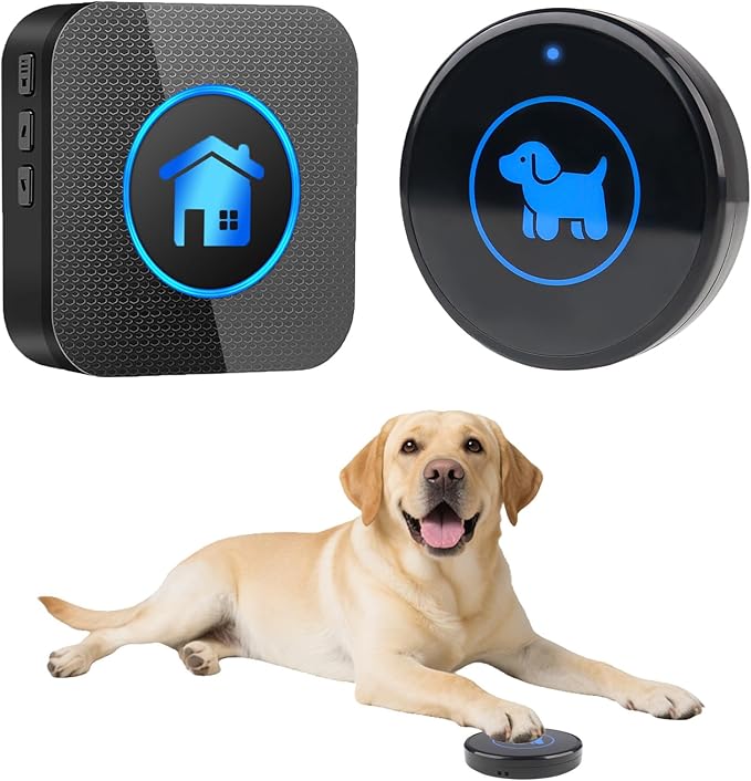High Sensitivity Dog Door Bell 2026 Version, Dog Doorbells for Potty Training – Dog Bells to Go Outside, 1000Feet Range, Waterproof Button, 55 Melodies & 5 Notification Modes (1 Button)