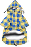 Dog rain Coat Waterproof Raincoat Puppy Jacket with Legs Buttons Zipper Hood Drawstring Fit for Yorkie Terrier Schnauzer Poodle Border Collie Labrador Golden Retriever 8lbs to 80lbs Yellow XS