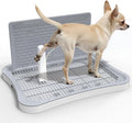 Pee Pad Holder, Indoor Dog Potty for Dogs, Puppy Pad Holder, Puppy Potty Training Tray with Splash Wall & Center Post, 20.1"×15.4"