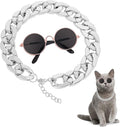 Cat Sunglasses Gold Chain Costume Decorations UV Protection Classic Retro Puppy Retro Sunglasses Faux Photo Props