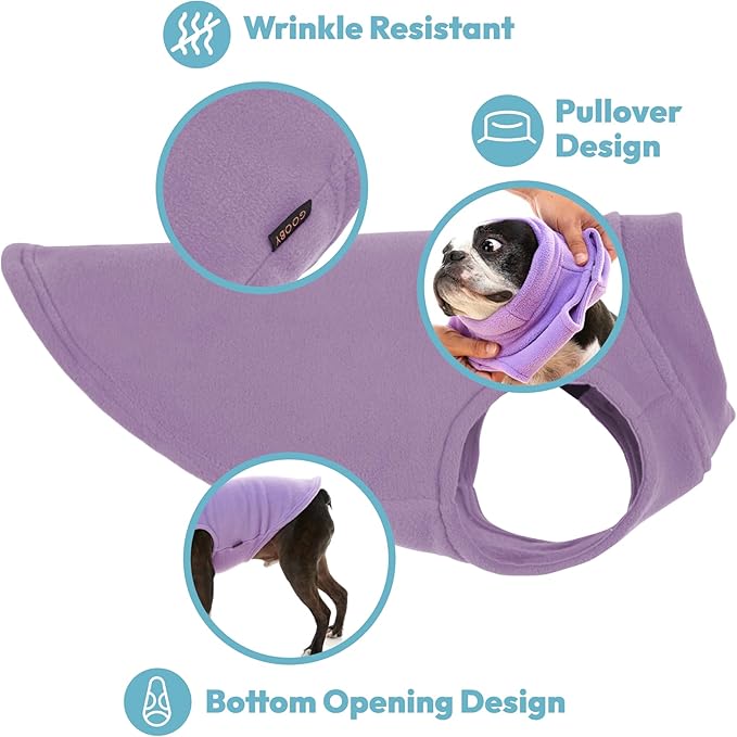 Gooby Stretch Fleece Vest Dog Sweater - Sand, 3X-Large - Warm Pullover Super Stretchy Fleece Dog Jacket for Small to Large Dogs