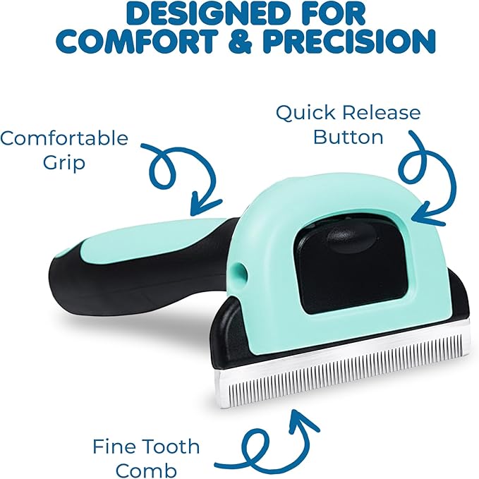 SunGrow Dog & Cat Deshedding Brush, Minimizes Shedding, Enhances Coat Health, Gentle on Skin, Suitable for Rabbits & Ferrets