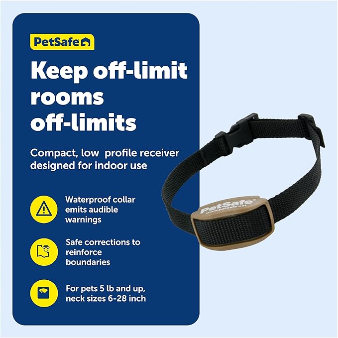 PetSafe Pawz Away Indoor/Outdoor Extra Receiver Collar for Cats and Dogs for Wireless Pet Barrier System
