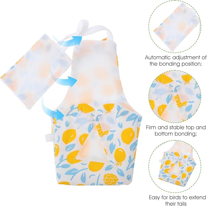 4 Pcs Bird Diaper, Parrot Diapers with Waterproof Inner Reusable Flight Suit Cute Soft Bird Diaper Clothes for Parakeets Cockatiel Canary Monk Parakeet (L)