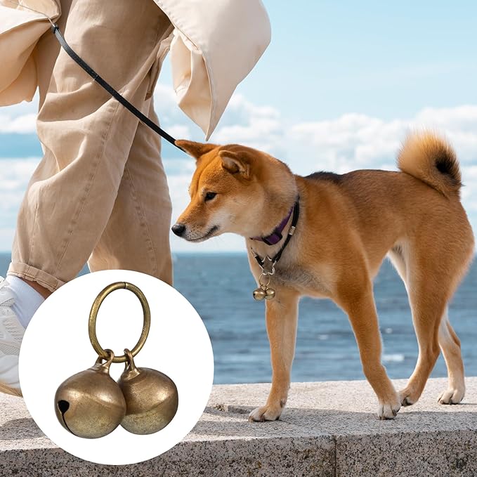 4 Pcs Dog Collar Bells, Bells for Cat Collars, Pet Training Bell, Copper Bell, Loud Charms for Dogs and Cats, Pet Pendant Accessories, Anti-Lost
