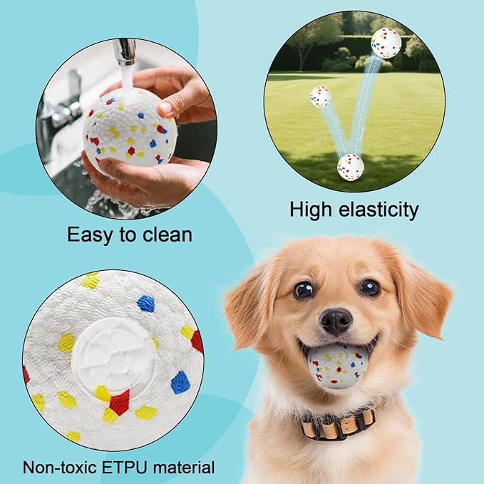 6-Pack Dog Toy Balls, 2.3-Inch ETPU Material, Replacement Balls for Automatic Ball Launcher Machine, Perfect for Small & Medium Dogs, Perfect for 2.3-Inch Automatic Thrower
