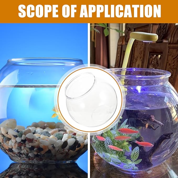 Transparent Plastic Fish Tank Small Round Aquarium for Household Goldfish with Break-Resistant Design Clear Fishbowl for Desk and Home Decoration 7 X 7 X 6.3