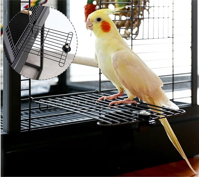 Parrot Cage Aviary, Acrylic Clear Birdcages Stainless Steel Flight Cage Portable Bird Cage Durable Large Bird House Carrier Bird Parrot Aviary(White)