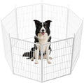 SunsGrove Indoor Dog Playpen, 40 Inch 2 Panels Play Pen for Medium and Large Dogs, Easy Setup Anti-Rust Pet Fence, White