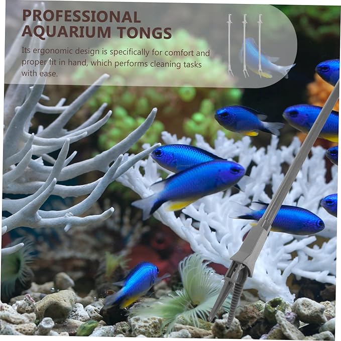 3pcs Professional Feeding Tongs for Aquarium and Terrarium Use Handle Ergonomic Design for Feeding and Tank Cleaning