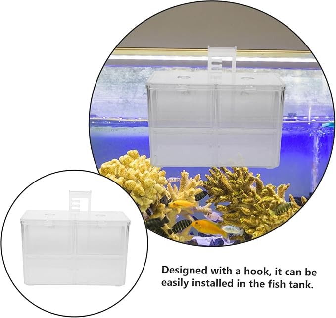 Generic Fish Breeding Box with Hook Mount Incubator and Tank Divider for Aquarium Prevents Fish Easy to Install and Shrimp Hatchery