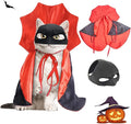 Cat Halloween Costumes, Adjustable Vampire Cape Cloak Accessories for Kitten & Small Dogs, Black Bat Cat Masks Cosplay,C at Outfits Suitable for Halloween, Costume Parties and Other Events
