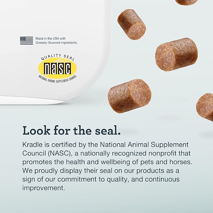 Kradle Hip & Joint Chews for Dogs - Glucosamine Chondroitin MSM Hyaluronic Acid - Active and Senior Dog Mobility Support - 150 Soft Chews