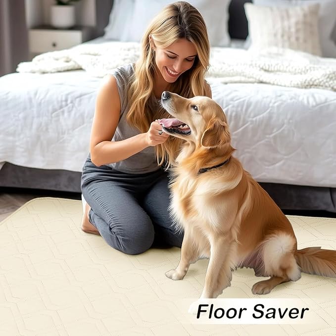 hyha Waterproof Dog Bed Blanket, Soft Pet Blankets, Waterproof Couch Cover for Dogs, Reversible Sofa Covers Washable for Furniture (68x82 Inch, Beige/Beige)