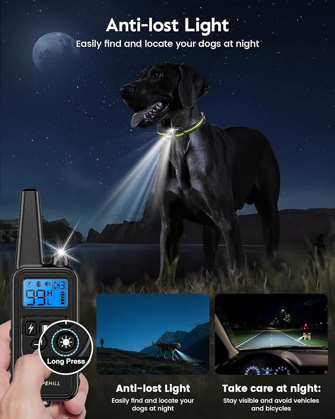 Dog Training Collar with 7 Training Modes, 4200Ft Remote Electronic Dog Shock Collar, Electric Shock Collar for Small Medium Large Dogs (Green)