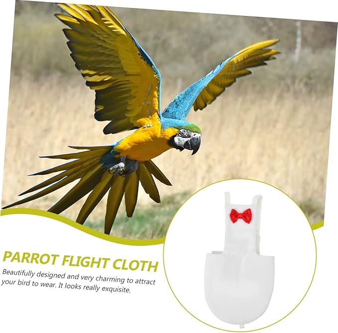 Yardwe Bird Diaper for Parrots and Birds and Breathable Reusable Diaper Suit for Outdoor Activities Cute Bow Design