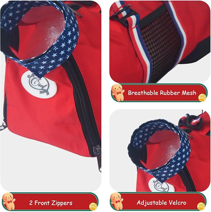 Cinf Cat Nail Clipping Cleaning Grooming Restraint Bag （Free Muzzle） No Scratching Biting for Bathing Nail Trimming Injecting Examining((Red USA Flag,M)
