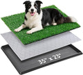 Portable Dog Grass Pad with Tray 35''x23'', Dog Litter Box with Artificial Grass Patch & Washable Reusable Pee Pad for Puppy PottyTraining, Pet Loo Indoor Outdoor Use for Balcony Patio Apartment