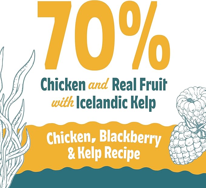 Icelandic+ Soft & Chewy Bites - Chicken, BlackBerry & Kelp - 1.8oz Cat Treats, 70% Meat & Fruit, Air-Dried, Limited Ingredients, Pet Snack, Grain Free