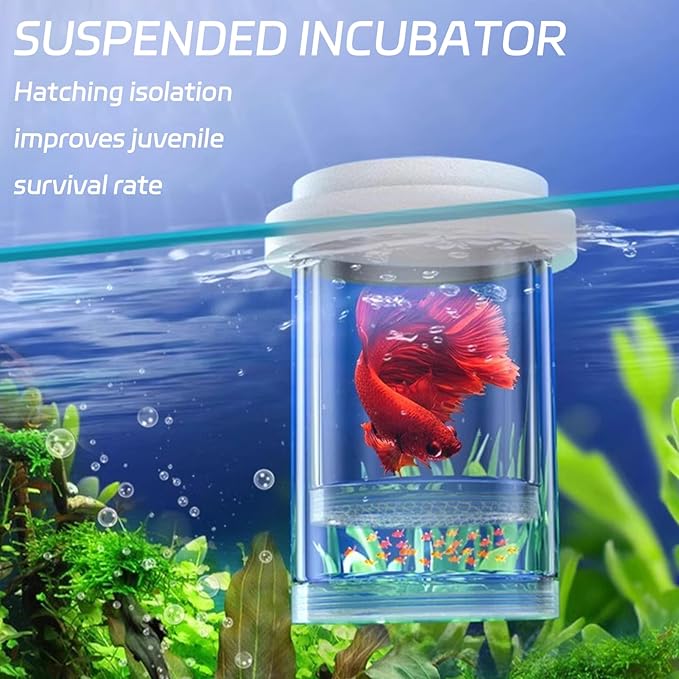 2 Pcs Breeder Box For Fish Tank,Fish Isolation Tank,Separator,Fish Breeder Box For Aquarium,Guppy Breeder Box,Baby Fish Tank For Shrimp Betta Clownfish Guppy