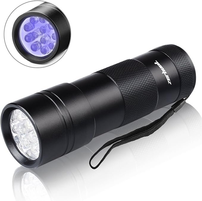 UV Flashlight - Best LED Ultra Violet Blacklight for Pet Stains - Cat Stain Detector, Dog Stain Detector Torch - Find Stains on Carpet, Rugs, and Furniture - Includes 3 AAA Batteries