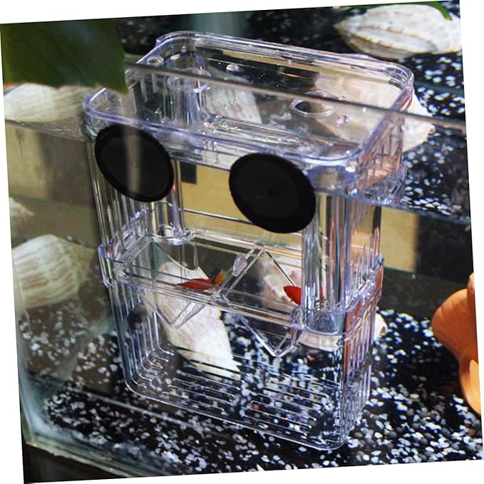 POPETPOP Aquarium Fish Breeding Incubator Box Floating Hatchery for Fish Large Acrylic Cover