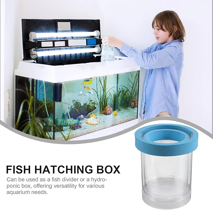 Yardwe 2pcs Floating Fish Breeder Box for Aquarium Tank, Plastic Floating Incubator Isolation Box with Suction Cups for Small Fish Breeding and Fry Separation