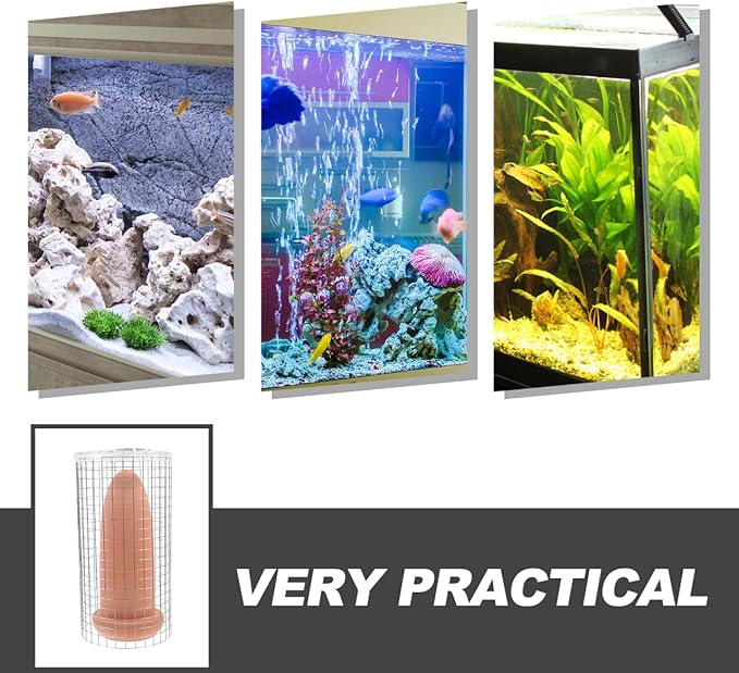 Yardwe Fish Spawning Breed Cone and Shrimp Breeding Bucket, Ceramic Breeder Box for Aquarium Freshwater Fish and Angelfish Reproduction with Isolate Net, 9.05X3.93X3.93Inch