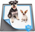 Pee Pad Holder for Dogs - 24" x 24" Non-Slip Silicone Puppy Potty Training Tray with 4 Magnetic Clips & Leak-Proof Raised Edge, Dog Pee Pad Holder for Home Indoor Floor Protection