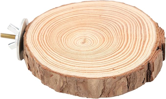 Round Wooden Spring Bird Board, Parrot Perches Stand Toy Bird Parrot Perch for Small Parakeets Cockatiels Hamster Cage Accessories (6cm)